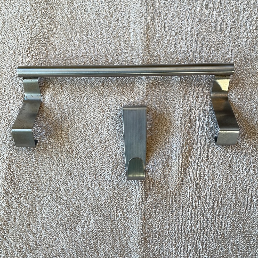 Over the Cabinet Towel Bar and Hook.